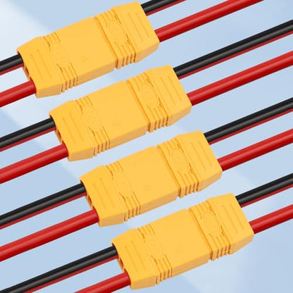 4 Pairs XT90H XT90 Plug Male and Female Connector with 150mm 10AWG Wire for RC Lipo Battery FPV Racing Drone - size: 15CM-4Pairs