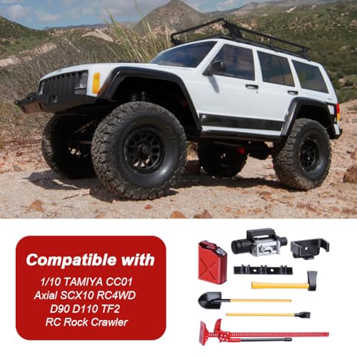 Hobbypark Mini RC Rock Crawler Accessories Decorative Tool Sets Digging Shovel Fuel Tank High Jack Winch for 1:10 Climbing Car