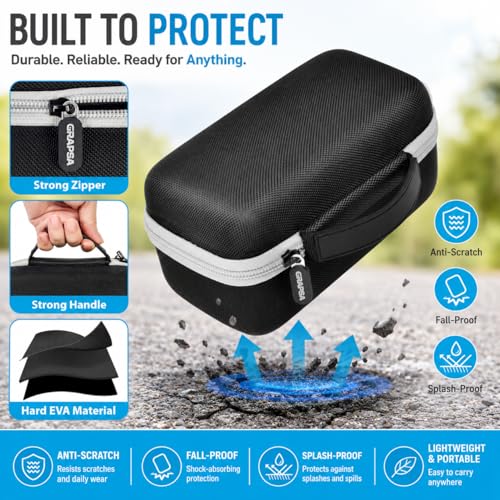 Power Bank Case for Anker Prime 26250/27650/25000/20100mAh/737,Black | Hard Fabric Shell, Splash-proof; Velcro Adjustable Divider + Mesh Zip Pocket,Handle,for Travel, Commute, Outdoor,Box Only - style: For Power Bank Only