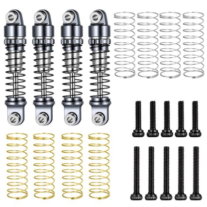 4PCS/1Set Aluminum Shocks 22mm 25mm 28mm Extended Absorber Damper 1/30th for AXIAL SCX30 RC Crawler Car Upgrade Parts - size: 22mm