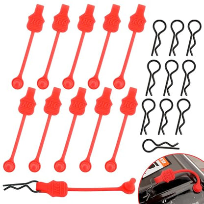 10 Pieces 1.2mm RC Body Shell Clips Pin with Pull Tabs Compatible with All 1/10 1/12 Scale Traxxas Arrma Redcat Axial Losi HSP HPI Kyosho RC Car Truck Crawler Body Shell Upgrades((Red) - color: Red