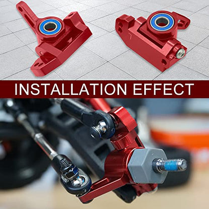 OGRC Caster Block Steering Blocks, Stub Axle Carriers for 1/10 Slash 2WD | Aluminum Front Caster Block&Steering Blocks and Rear Stub Axle Carriers kit for 1/10 Traxxas slash 2WD #3632 3736 3752 (Red) - color: Red