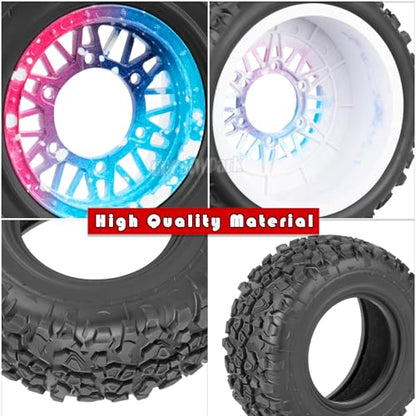 12mm/14mm/17mm Hex RC Truck Tires for Slash 2WD 4×4,Arrm a Senton,Axia1,Rc 4wd,Red cat,RC Short Course Truck Wheels and Tires,Colour - color: Colour - (12mm/14mm/17mm Hex)