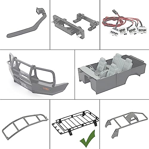 Roof Rack for SCX10 TRX4 RC Crawler Car Land Cruiser LC80 (Only Roof Rack, Not including other RC accessories) - color: Roof Rack