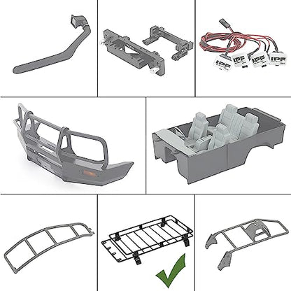 Roof Rack for SCX10 TRX4 RC Crawler Car Land Cruiser LC80 (Only Roof Rack, Not including other RC accessories) - color: Roof Rack