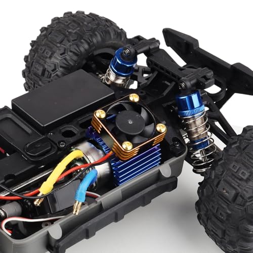 30mm RC Cooling Fan Kit Heatsink for 540 550 Brushed Brushless Motor ESC Aluminum Case (Black&Gold) - color: Black&Gold