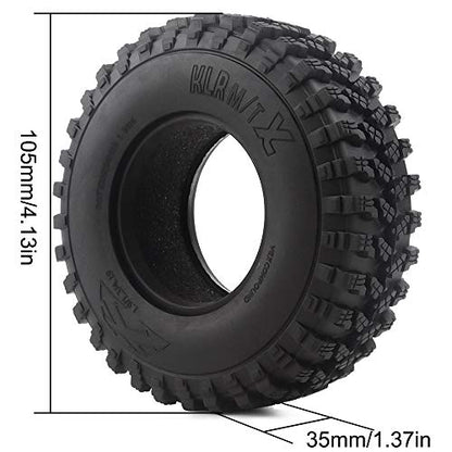 INJORA RC Tires 1.9inch 4Pcs RC Rubber Tyre Set Wheel Tires for 1:10 RC Crawler Axial SCX10 SCX10 III AXI03007 D90 TF2 MST Tamiya - size: 105mm