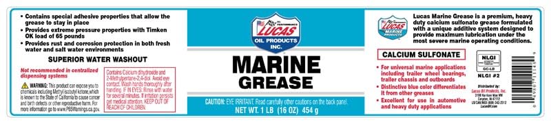 Lucas Oil Products 8072382 16 oz Marine Grease - size: 1 Pound