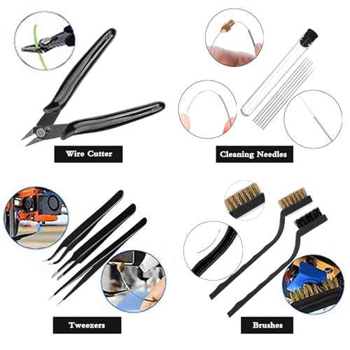 62pcs 3D Printer Tools, 3D Print Accessories Kit Includes Nozzle Cleaning Kit, Deburring Tools, Removal Tools, Needle Files, Brushes, Cutters, Craft Knife, Tweezers, Drills for 3D Prints Finishing - style: 62 Pcs