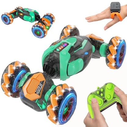Gesture Sensing RC Stunt Car - Boys Toys Age 6-8-12, 360° Rotating 4WD Hand Controlled Remote Control Twist Car with Light & Music, Cool Toys and Ideas Gifts for Children Age 7 9 10 11 12 Years Old