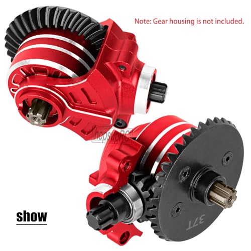 #45 Steel 37T Main Gear&13T Input Gear Differential Case Diff Gear Upgrades Part for 1/10 Senton/Bigrock/Granite/Vorteks 3S BLX,Kraton/Outcast 4S BLX,1/8 Infraction/Typhon/Vendetta 3S BLX.Red