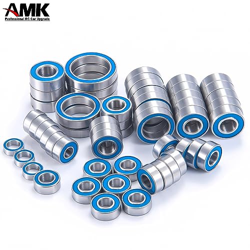 55Pcs TRX6 Metal Ball Bearings Kit, Rubber Sealed Wheel Bearings Set for 1/10 RC Crawler G63 6x6 Truck Upgrades
