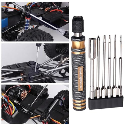 HobbyPark RC Car Screws Kit 530pcs & Tools Screw Driver Set 1/4 inch Hex Handle 1.27/1.5/2.0/2.5mm Hex Nut Driver 7mm Phillips Bit