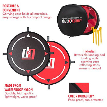 Deco Gear DJI Mavic Air Accessory Bundle- EVA-Protected Hardshell Travel Backpack with 3Pc. Filter Kit (ND4 + ND8 + CPL) and Landing Pad