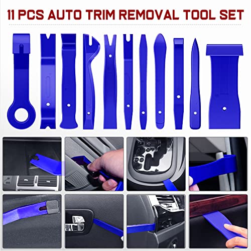 Nilight 238Pcs Trim Removal Tool, Auto Push Pin Bumper Retainer Clip Set | Fastener Terminal Remover Tool Adhesive Cable Clips Kit Car Panel Radio Removal Auto Clip Pliers - color: 238 Clips+ Remover Tools Blue