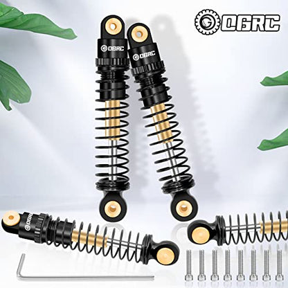 OGRC 42mm RC Shocks Absorber Aluminum Shock Damper for SCX24 1/24 Crawler | Threaded Double Barrel Shocks, for SCX24 AX24 1/24 RC Crawler - color: Black