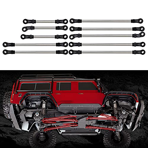 INJORA Stainless Steel Link Rod Linkage Plastic Rod End Set 324mm Wheelbase for 1/10 TRX4 RC Crawler Car - size: For 324mm TRX4