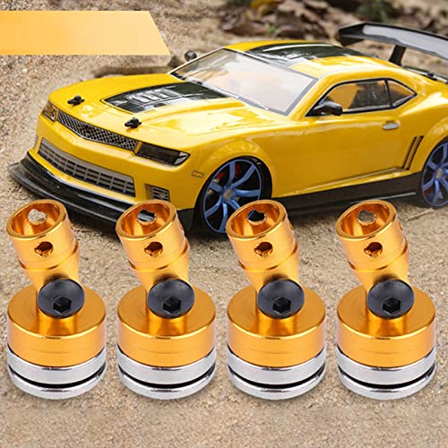 4PCS RC Magnetic Body Post, 1:10 Aluminum Magnetic Mot, Body Post Mot for RC Car(Yellow) - color: Yellow
