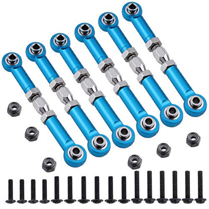 Hobbypark 6pcs 166617 Aluminum Turnbuckle w/machined Rod Ends Steering Linkage 166017 Blue for 1/10 Redcat Volcano EPX/Pro Upgrade Parts Monster Truck HSP Brontosaurus 94111
