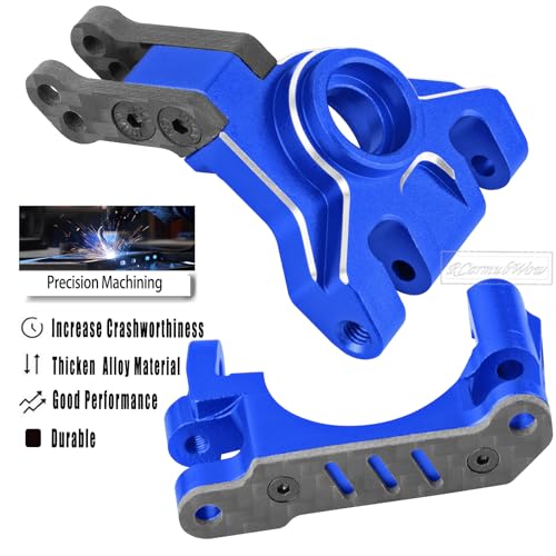 RC Caster Blocks,Front Steering Block,Rear Stub Axle Carriers Upgrades Part for 1/10 Slash/Rustler/Stampede/Jat0 4x4(VXL),Hoss 4X4 VXL,Replaces #9037#9032#9050,Navy Blue