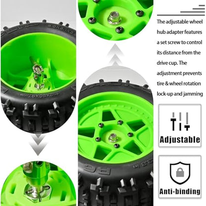 Aluminum 12mm Hex Wheel Hub 4Pcs w/Axle Pin M4 Flange Lock Nut Standard M3 M4 Nut 6mm Thickness Wheel Drive Adapter for 1/10 Traxxas HSP Redcat Rc4wd Tamiya Axial SCX10 WLtoy RC Car(25Pcs) - color: Silver, size: 6.0