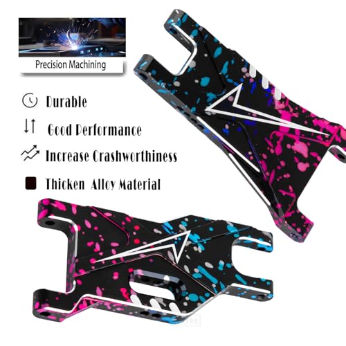 RC Alloy Suspension Arms w/Tie Bar Upgrades Part for 1/10 Slash 2WD,Slash 2WD VXL,4PCS RC Aluminum Front Rear A Arms Hop Ups,Colorful