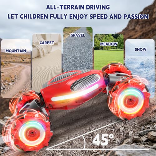 Remote Control Car - RC Drift Car Gesture Sensing Toy Boy Age 6-8-12 Gifts | Gesture Sensing RC Stunt Car for Kids Toys 6 7 8 9 10 11 12 Year Old Boy Birthday Christmas Presents with Lights Music - color: Black