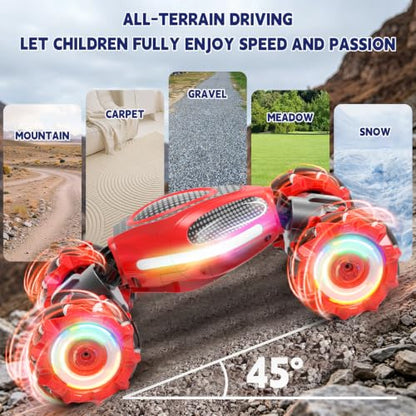 Remote Control Car - RC Drift Car Gesture Sensing Toy Boy Age 6-8-12 Gifts | Gesture Sensing RC Stunt Car for Kids Toys 6 7 8 9 10 11 12 Year Old Boy Birthday Christmas Presents with Lights Music - color: Black