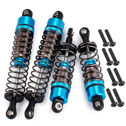 4PCS 1/10 70MM 95MM RC Oil filled Shock Absorbers Kit Front & Rear Shock Absorber Damper Assembled Set Compatible with Tamiya TT-02B DT-02 DT-03 DF-02 1/10 Buggy Car Upgrades Parts (Blue) - color: Blue