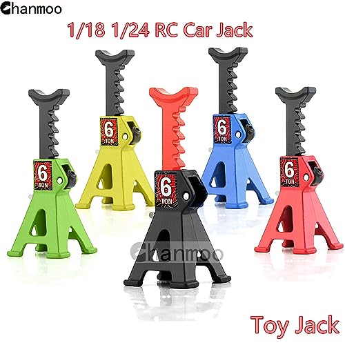 1/24 RC Toy Jack Stands 1/18 Simulation 6 Ton Metal Adjustable Mini Jacks Stand for 1:18 1:24 Scale Crawler Car Axial SCX24 Kyosho Tamiya HSP FCX24 TRX4M SCX24 AX24 Ford Bronco (Red, 2 PCS) - color: Red