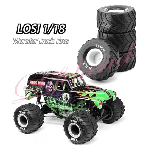 Lifehead 1/16 RC Monster Truck Snow Sand Tires for 1/12 1/14 1/16 RC Off Road Monster Truck TRAXXAS E-REVO SUMMIT Tamiya Losi HBX 16889 S1601/12mm Hex/OD 100mm - color: White