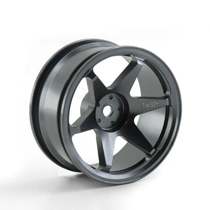 REDSPIDER • 1/10 RC Drift Wheels Rims 12mm Hex Alloy Aluminum for 1:10 Scale Rally Racing Car Tires Tamiya TT01 TT02 XV01 TA06 A959 PTG2 HPI KYOSHO HSP PTG2 Touring Street Tyres 4PCS (Titanium) - color: Titanium