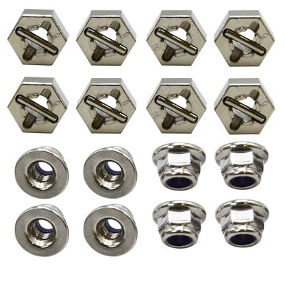 Blomiky 8 Pack 12mm Wheel Hub Hexes and 8 Pack M20101 Wheel Hex Pins and M40 M4 Wheel Locknuts Spare Parts for Some Kind of 1/10 1/12 1/14 1/16 1/18 Scales RC Truck / 9125 Hex Pin Locknuts 2