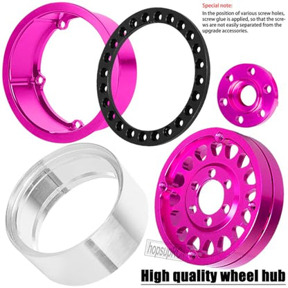 1.9 Dually Beadlock RC Wheel RC Tires for 1/10 SCX10 90046 AXI03007 TRX4 TRX6 VS4-10 Gen7 Gen8 MST CFX D90,Aluminum 1.9" Wheel Hub Rim RC Truck Tires 4pcs w/Adjustable Offset 4PCS Pink - color: Pink/Rc Wheel