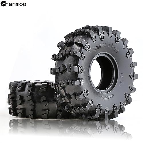 2.2 RC Crawler Tires Soft Rubber Mud Snow Swamper Tyres OD 150mm For 1/10 RC Rock Crawler Car Axial SCX10 90047 D90 TF2 Tamiya CC01 Traxxas TRX4 2.2 inch Beadlock Wheel Rims 4PCS