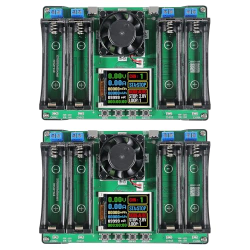 2pcs Type-C 18650 Lithium Battery 4 Channel Capacity Tester Module MAh MWh Digital Battery Power Detector Module 18650 Tester Type-C