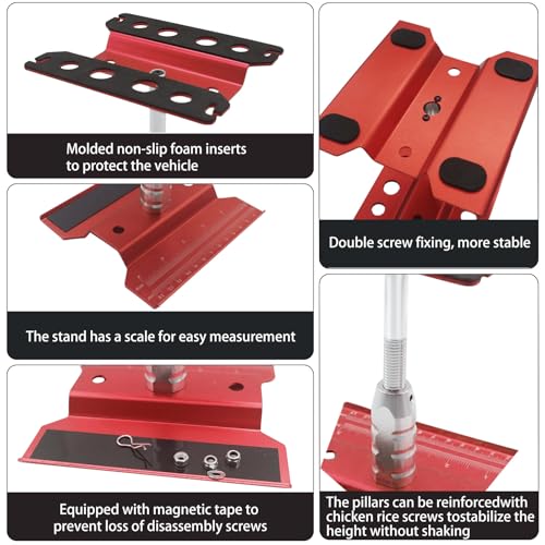 RC Car Stand RC Repair Stand 360 Degree Rotation Lift or Lower for Traxxas Arrma Redcat Axial RC4WD HSP Losi 1/8 1/10 1/12 1/16 Scale RC Crawler Car Truck Buggies (Red) - color: Red