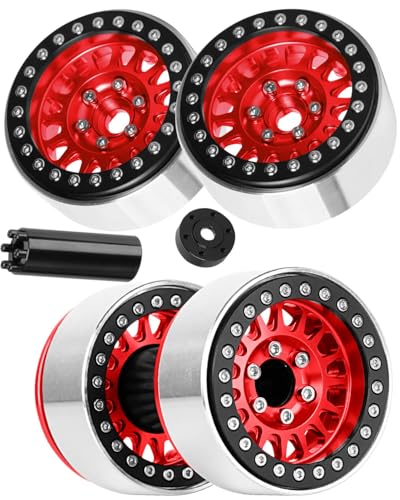 RC 1.9 Dually Beadlock RC Wheel Rim for 1/10 SCX10 90046 AXI03007 TRX4 TRX6 VS4-10 Gen7 Gen8 MST CFX D90 RC Crawler,Aluminum 1.9 Dually Beadlock Wheels Rims w/Adjustable Offset (4PCS) Red - color: Red/Dually Beadlock