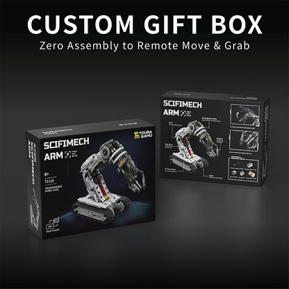 UNCLE BRICK Technical Tracked Robot Arm Building Block Kits,STEM Educational Toys,Upgraded Version Remote & APP Controlled,Set for Boys and Girls 8-14,Technical Robotic Arm Set for Adult(1468Pcs)
