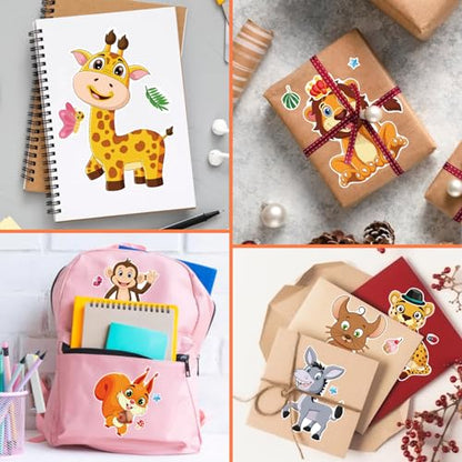 24 Sheets Animal Stickers for Kids Toddler, Jungle Animal Stickers Make-a-face Sticker Sheets Make Your Own Mix and Match Sticker for School Classroom Techer Reward Birthday Gift - style: Forest Animal
