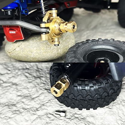 Brass Wheel Hex Hub 10mm(+6mm) Extenders Adaptor Set for 1/18 TRX4M Redcat Ascent18 Upgrade Parts RC Crawler Car