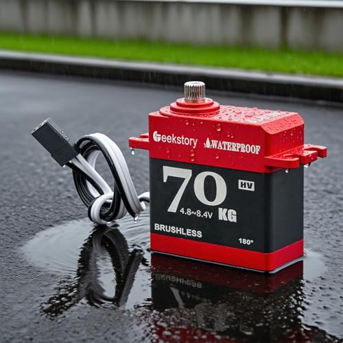 70KG Brushless Servo Waterproof High Torque RC Digital Servo Waterproof All-Metal Gear 180 Degree Controllable 4.8~8.4V Steering Servo for 1:8 1:10 RC Car Helicopter Airplane and Buggy Car