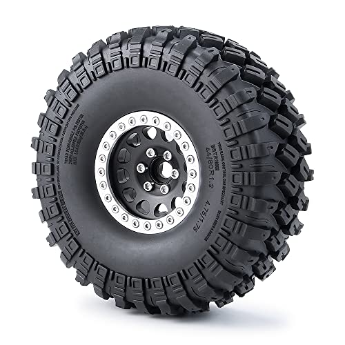 4pcs 1.9" RC Crawler Tires Rubber Wheel Tyre 123mm/4.8inch with Foam Insert for 1/10 RC Crawler Car SCX10,TRX4,SCX10 II