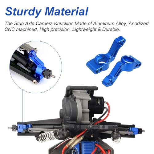 Aluminum Rear Stub Axle Carriers with Ball Bearings Upgrade Parts for 1/10 Traxxas Slash 2WD, Stampede, Rustler VXL, Replaces 3752 (Blue) - color: Blue