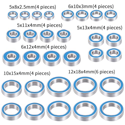 30pcs Rubber Sealed Bearing Kit for Losi Lasernut U4 Tenacity DB | Pro Tenacity MT/SCT/Truggy RC Car Upgrade Parts Precision Bearings