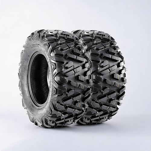Set of 2 26x11-14 Heavy Duty ATV All Terrain Tubeless Off-Road Tires 6 PR, Directional Grip for Mud Trail Sand, Replacement Tire for ATV UTV Vehicles - size: 26x11-14