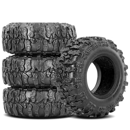 OGRC 0.7" RC Tires All Terrain RC Crawler Tires 36 * 14mm for SCX30 | Sticky Compound Rubber, for Axial SCX30 1/30 RC Carwler Car