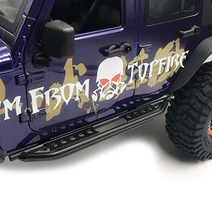LCX Racing 1/10th RC Crawler Car Metal Rail Steel Side Step Running Board Rock Slider for Axial SCX10 II 90046 Wrangle Body