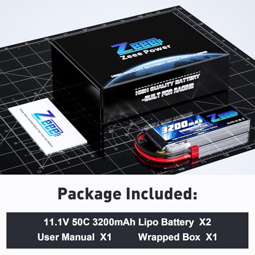 Zeee 3S Lipo Battery 3200mAh 11.1V 50C Soft Case Battery with T Connector for RC Airplane RC Helicopter RC Car RC Truck RC Boat UAV Drone FPV(2 Pack)