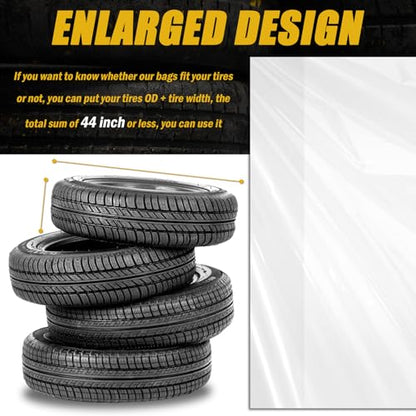 4PCS Extra Large Car Tire Bags for Storage,LDPE Disposable Car Tire Storage Bags for Easy Storages and Transportation of Tires,Dustproof & Tear Resistant Tires Covers for Cars